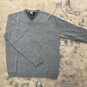 Cashmere sweater (V-neck) large, gray